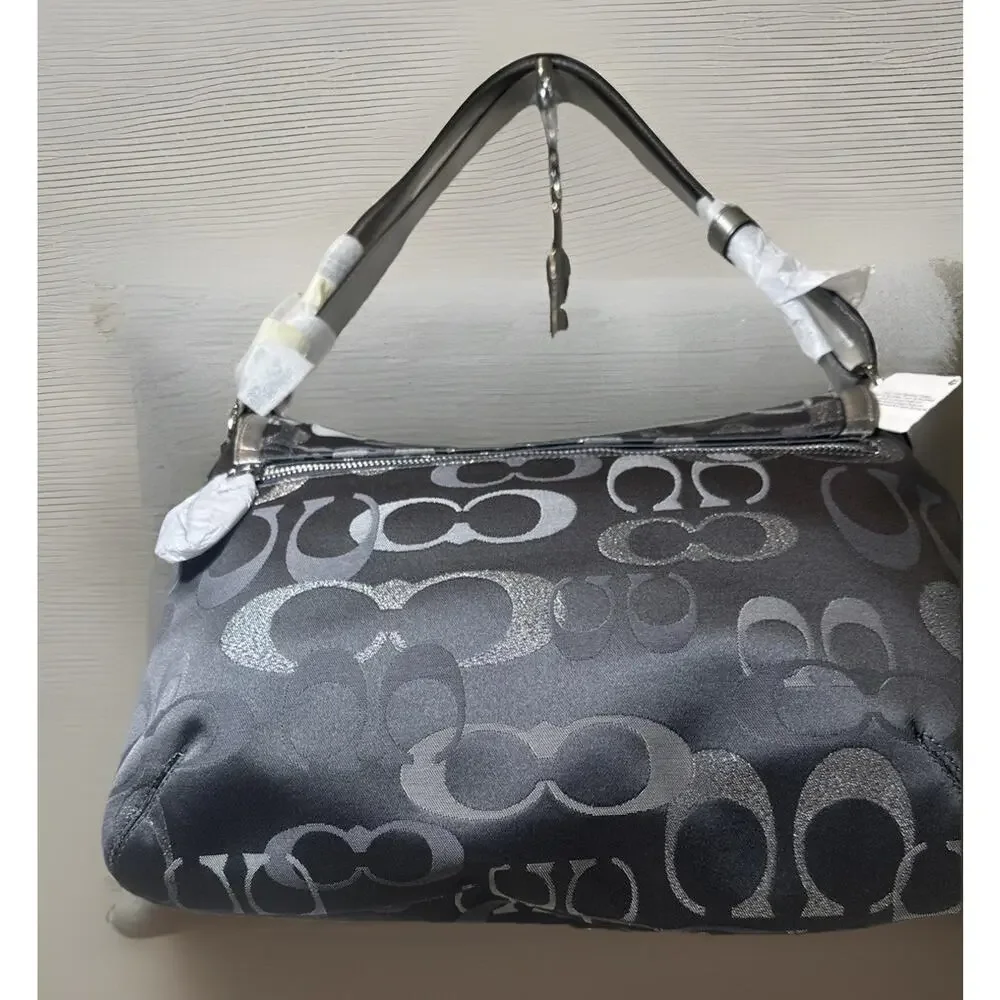 Coach Shoulder Penelope Sig Flap Bag F20461 NWT Rare Discontinued Grey/Silver - Picture 10 of 14